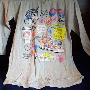 Justice glitter design long sleeve shirt